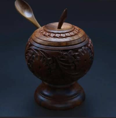 wooden sugar pot