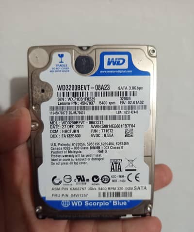 WD Scorpio Blue 320GB Laptop Hard Disk for Sale`