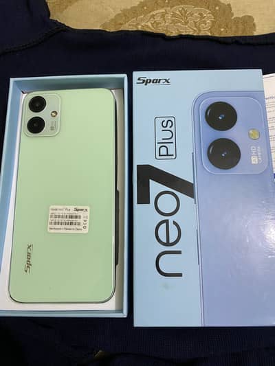 Sparx Neo 7 plus 4/64 GB 10/10 lush condition with box PTA officel Apr