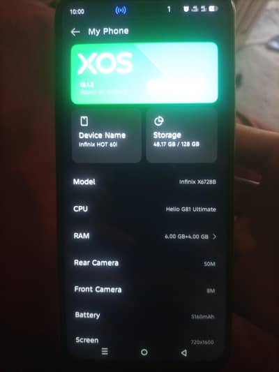 infinix Hot 60i 6GB+128GB like new 1 month used
