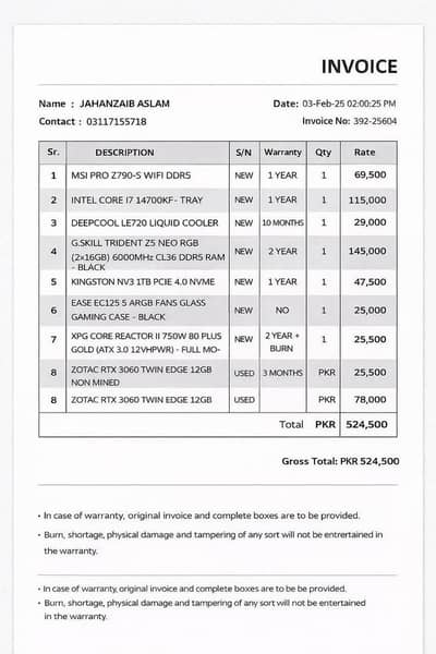i7 14700kf 32GB DDR5 Ram 3060 12 GB pc for sell