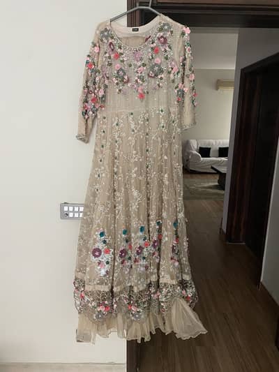 Folk dress 3d floral embroidery