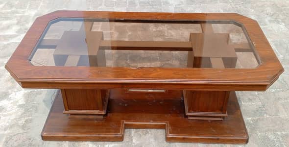 wooden table set: One table & two side tables