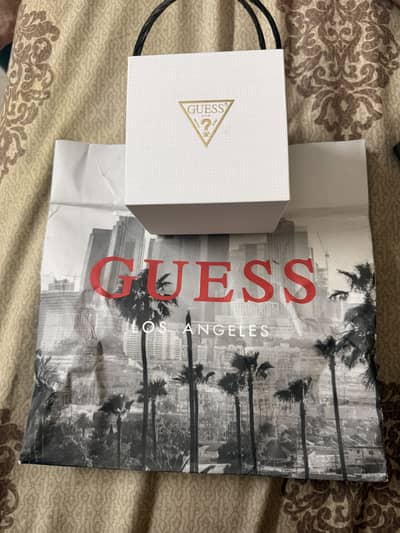 Guess Men Gold Case Black Multi-FunctionDial Gold Steel Bracelet Watch