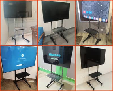 LCD LED tv floor stand with wheels & wall mount for home office A+