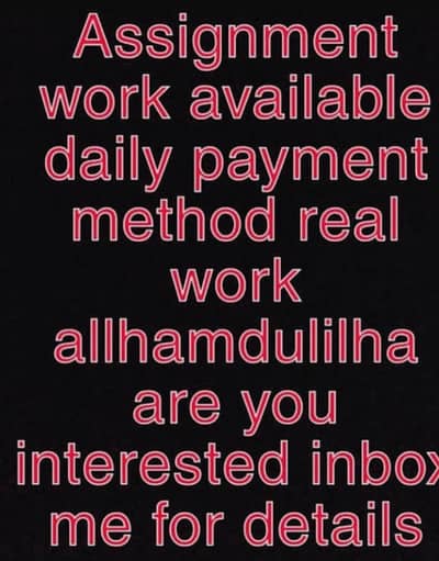 Online assignment work