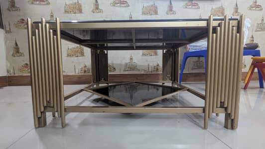 iron  marble center table color black and gold