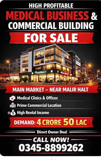 High profitable medical business and comrcil bulding  sale malir halt