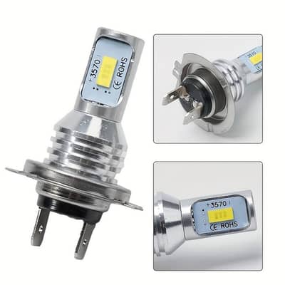 H7 7000K Super Bright 3570 CSP LED Headlight Bulbs Kit High Low Beam