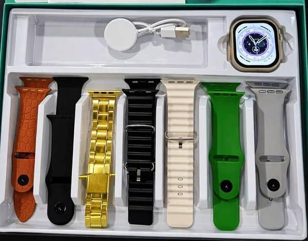 USA Original 100% CROWN S700 Series 10 Multi-Function Smart Watch | 7-in-1 Strap Bundle | Fitness Tracker & Bluetooth Calling Smartwatch for Men or women