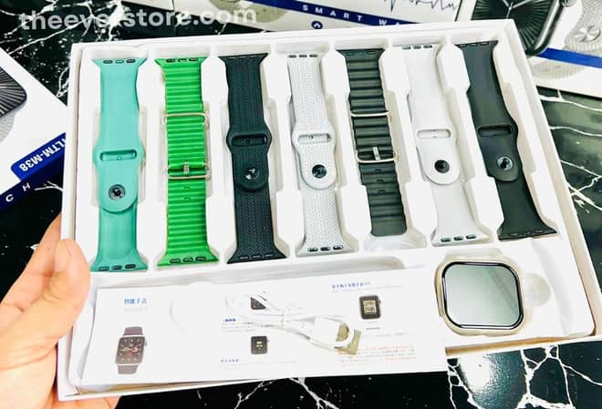 USA Original 100% CROWN S700 Series 10 Multi-Function Smart Watch | 7-in-1 Strap Bundle | Fitness Tracker & Bluetooth Calling Smartwatch for Men or women