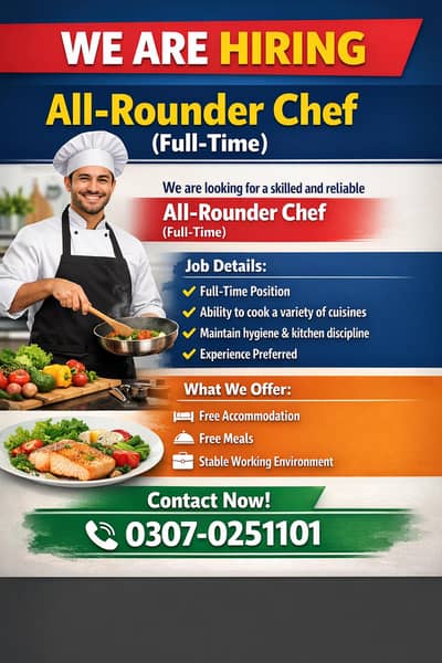 All-Rounder Chef (Full time) All-Rounder Chef (Full-Time)