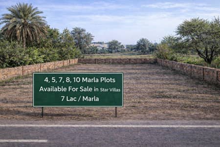 4, 5, 7, 8 & 10 Marla in a prime location Plots Available For Sale in Star Villas Bahawalpur, Installment Plan: 1-4 Years
