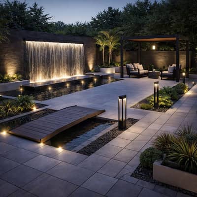 waterfall fountain Wall design and concrete art