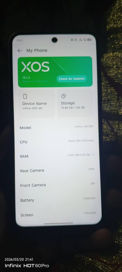 infinix hot 60i  6+6/128