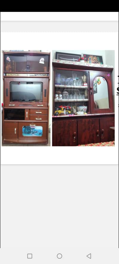 SHOWCASE AND TV TROLLY FOR SALE
