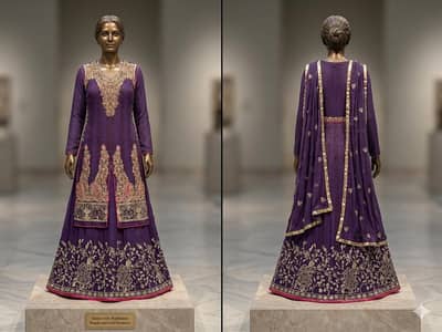 Stunning 3-Piece Designer Royal Purple Ensemble