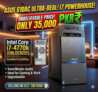 ASUS ROG G10AC DESKTOP. Intel Core i7 4770"K" 128GB SDD AND 500 GB HDD