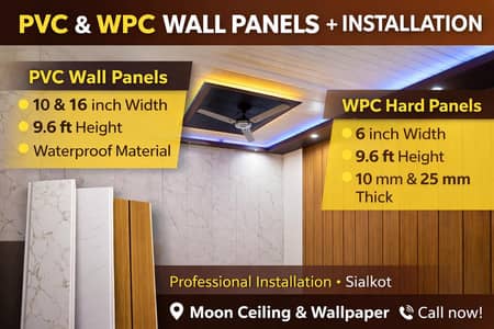 PVC And WPC Wall Panels With Installation | Waterproof Interior Panels