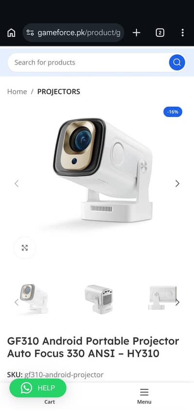 GF310 Android Portable Projector Auto Focus 330 ANSI - HY310