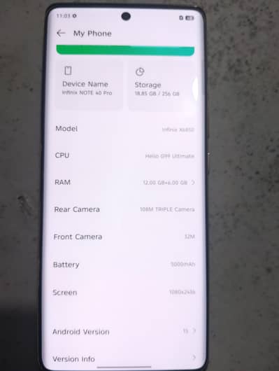 infinix note 40 pro 12/256