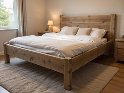 New pure woden double bed