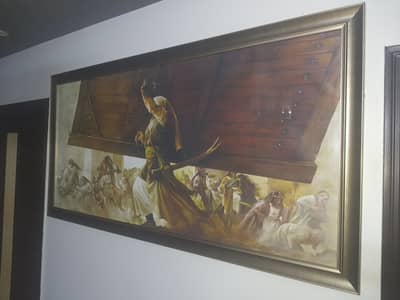 Hazrat Ali a. s lifting door of Khyber portrait Size 6ft x 3ft
