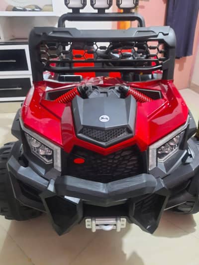 Off-Road Kids Electric Car 4×4  Red Jeep  with LED Lights