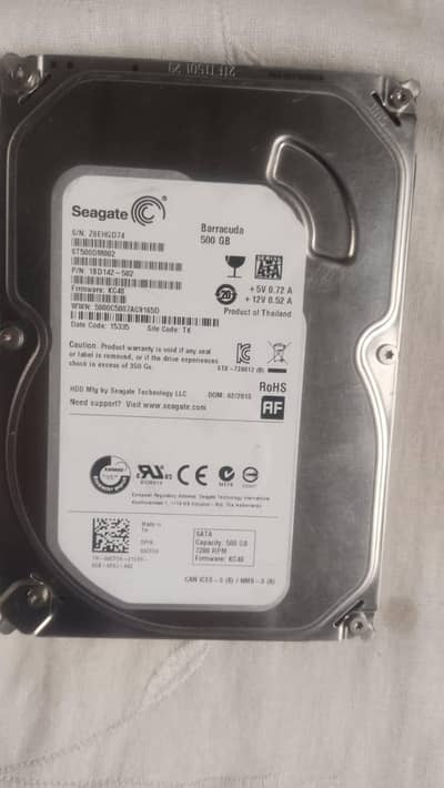 500 GB Seagate Barracuda desktop Hard Drive. 100% health
