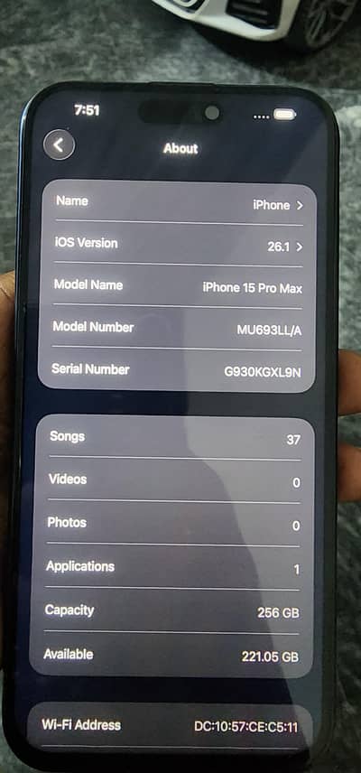 iphone 15 pro max 256GB