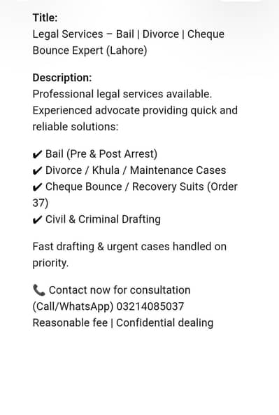 legal services