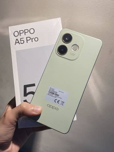OPPO A5Pro 5G New Olive Green with Box charger and all Accessories
