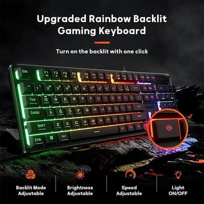 Redragon K521 Netherbane Full size RGB Wired Membrane Keyboard