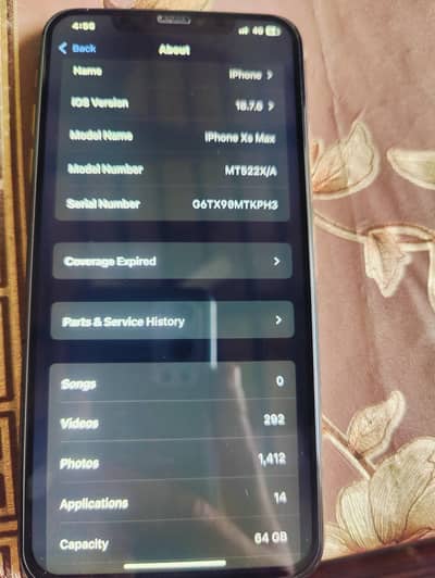 iphone xs max 64 GB battery health 100%  panel change