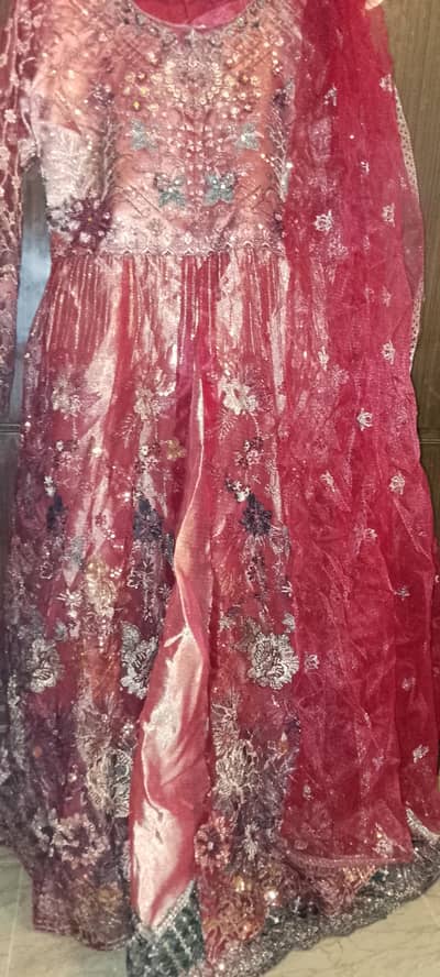 Mahroon color maxi type Party wear and Wedding