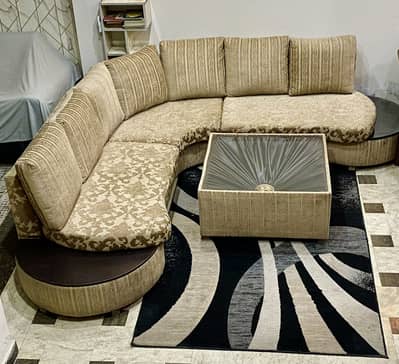 L Shape Sofa + Center Table