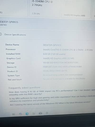 Lenovo Laptop I5 3rd Generation