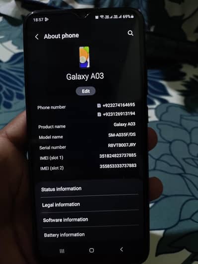 Samsung galaxy a03 4/64 For sale