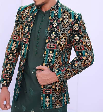 Mutli Front open Prince Coat Slim Fit