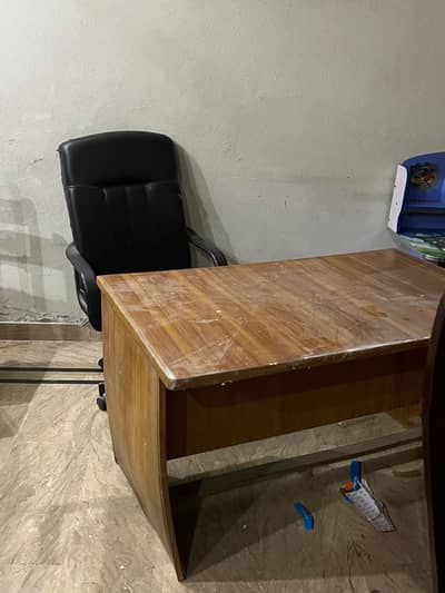 Revolving Office chair with wooden table