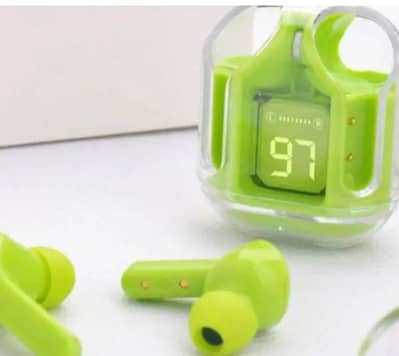 Air31 Wireless Earbuds Transparent With Deep Bass & Battery tws
