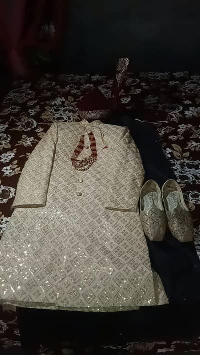 sherwani red + golden color
