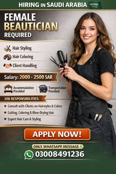 Female Beautician (hair styling and hair coloring and be professional)