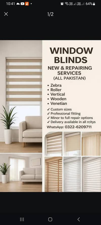 Blinds Repair & New Blinds Installation in Karachi