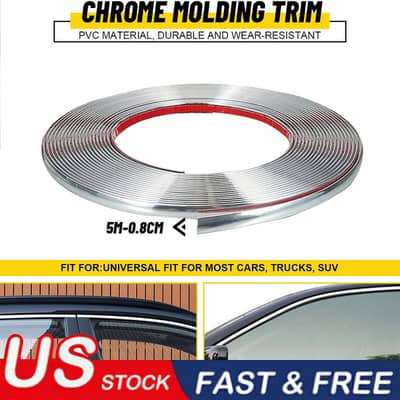 car Chrome strip roll 5 m roll car decoration room accessories Chrome