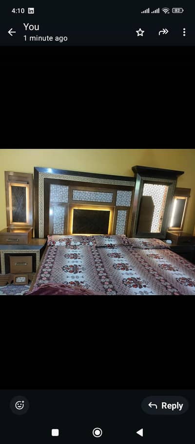 Wooden Bed Set 4 Pces