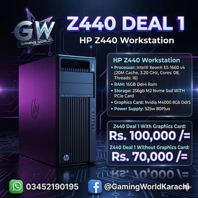 HP Z440 Workstation E5 1660 V4 8CORES 16GB DDR4 256GB NVME SSD M4000