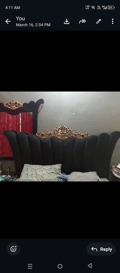 double bed with dressing table mirror and 6inch mattress one year used