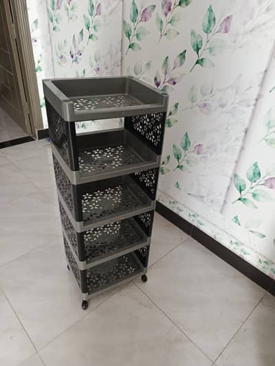 5 Layer plastic trolly with wheel