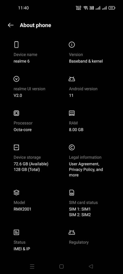 Realme 6 8/128 PTA Approve Box charger